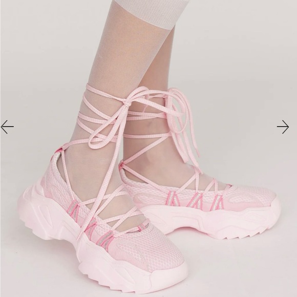 Lazy Oaf Ballet Sneakers in pink, US womens size 8! - Picture 1 of 3